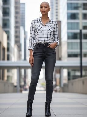 Level 99 Faded Black Jeans Skinny Size 28